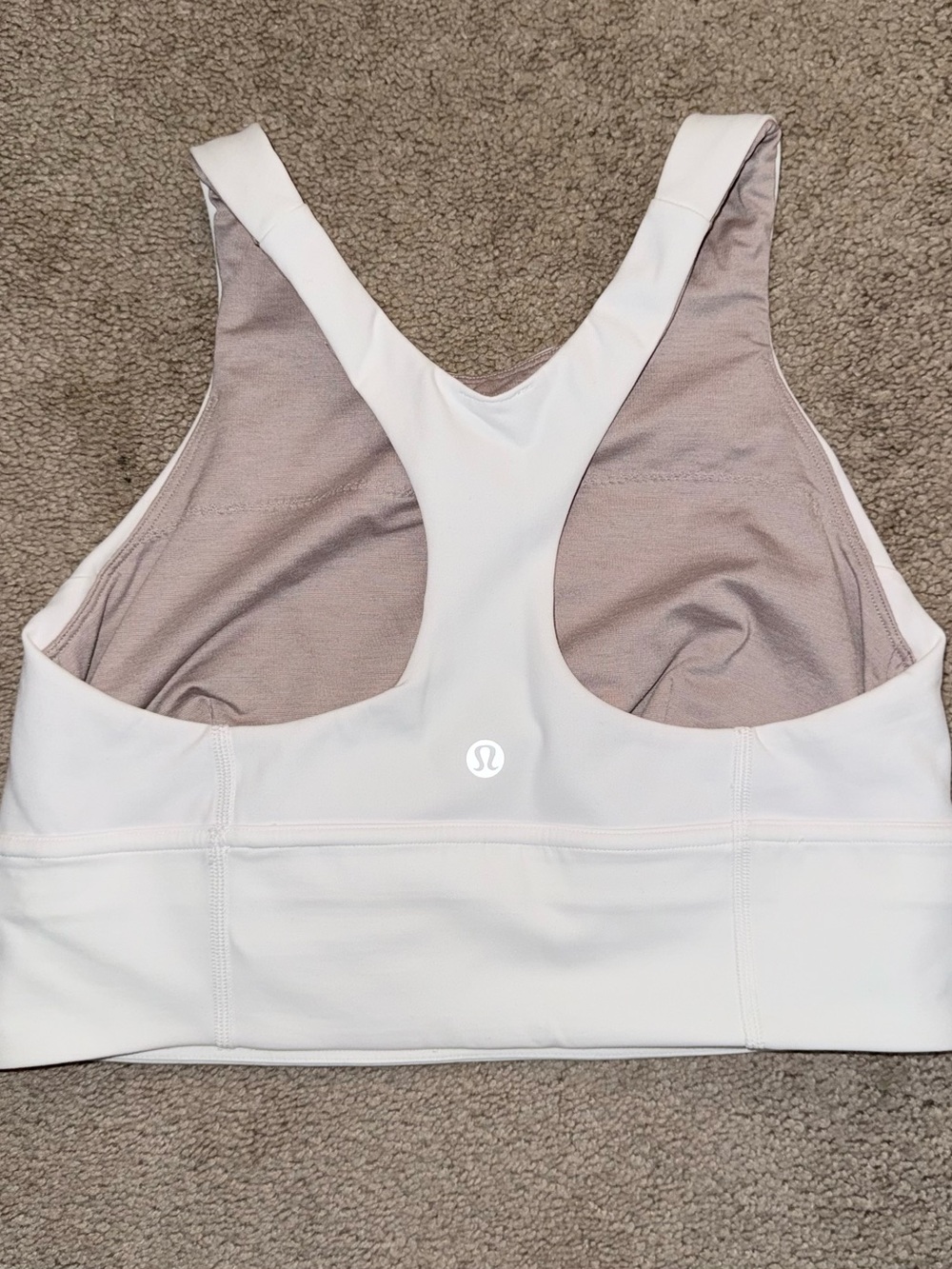 lululemon athletica White Racerback Sports Bra (Size 8)